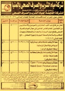 شركة مياه الشرب والصرف الصحي بالمنيا